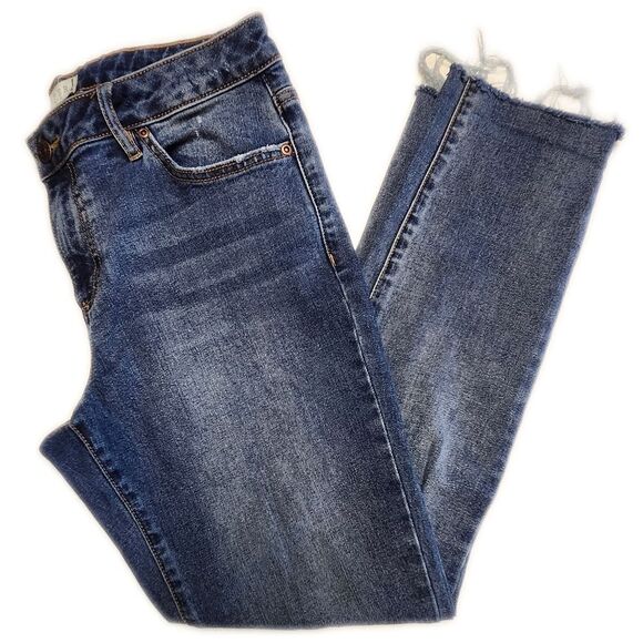 Harper Heritage Mid Rise Distressed Girlfriend Jeans, 76% Cotton, 28 - Picture 1 of 8